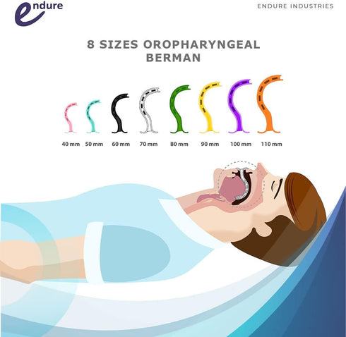 8 5 5 Packs Endure Complete Airway Emergency Kit - Sizes Berman OPA + Sizes Nasopharyngeal Airway + Lubricating Jelly
