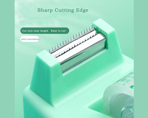 Tape Dispenser Desk with 12 Rolls Transparent Tape, Cute Small Packing Refills for Christmas Gift Wrapping