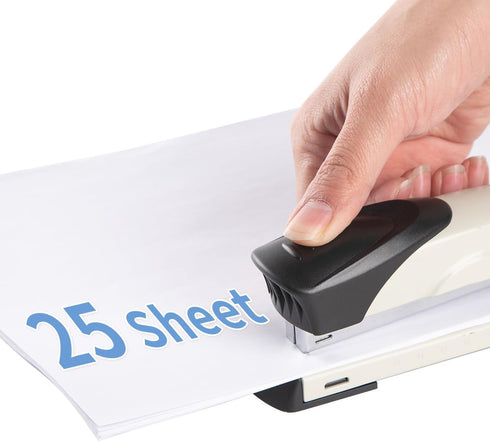 Long Reach Stapler with 2000 Staples & Remover, Full Strip, 20-25 Sheet Capacity, Gray, Built-in Ruler