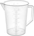 Bettomshin 3000ml Metric Straight Shape Plastic Graduated Beaker with Handle, Transparent Lab Measuring Cup