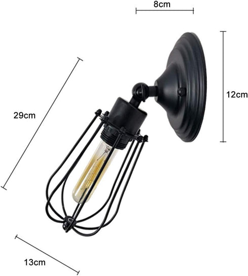 Mengjay E26 Indoor Wall Light Edison Lamp Vintage Industrial Cage Wall Lamp Ceiling Lighting for Kitchen, Living Room