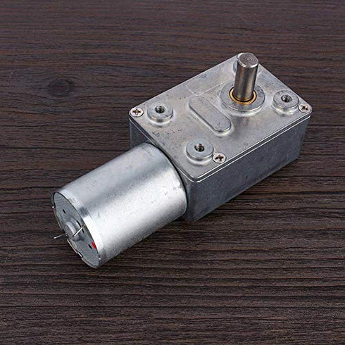 DC 12V High Torque Worm Gear Motor, Reversible Speed Reducing Gear Motor with Female Shaft (5RPM)