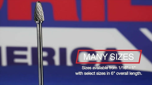 Drill America SB-5 Carbide Burr, Rotary File, 1/2" Dia. x 1" Cut Length, DUL Series