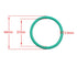 X AUTOHAUX Fluorine Rubber O-Rings, FKM Seal Gasket for Machinery Plumbing, 44mm OD 37mm ID 3.5mm Width, Green, Pack of