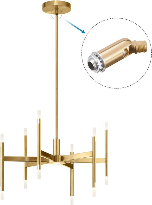 180 M10 Pack 2 MECCANIXITY Sloped Ceiling Adapter Degree Swivel Thread, for Chandelier Ceiling Pendant Light, Champagne