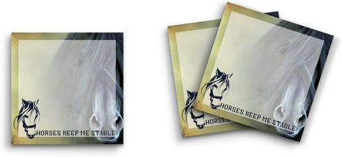 Butler in the Home Sticky Notes 12 Pack, 3"x3", 50 Sheets/Pad, Horses Keep Me Stable, Cute Funny Memo Pads