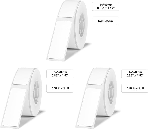 Pholala Thermal Label Maker Paper 1440 mm 160 Labels/Roll White 3Packs, Compatible for