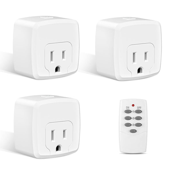HBN Remote Control Outlet, 100FT RF Signal Wireless On Off Switch Plug for Household Appliances, 15A