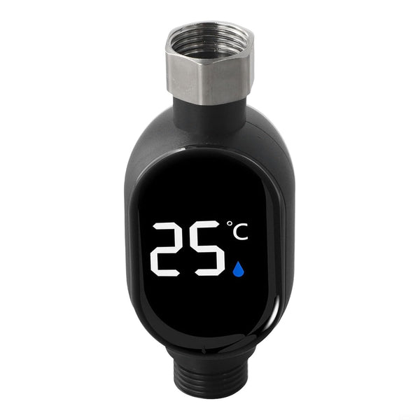 Drawup 0-99C 304 Smart Digital Display Shower Thermometer with Color-Coded Temperature Indicator, Range, Stainless