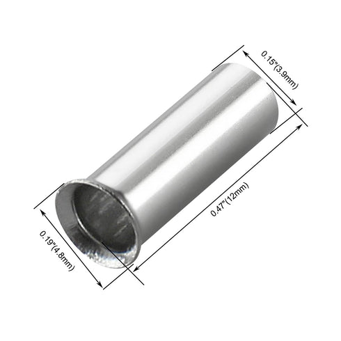 Baomain 100-Pack Copper Crimp Connectors, AWG 10/6mm² Long: 12mm Non-Insulated Ferrule Pin Terminals (EN6012)