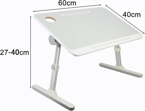 PERZOE Laptop Desk Foldable Bed, Table Folding Breakfast Tray, Adjustable Laptop Bed Table with Heights and Angles