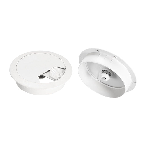 uxcell 2Pcs 3 Inch/80 mm ABS Desk Cable Hole Cover, White Cord Grommet for Office PC Desk Cable Organizer