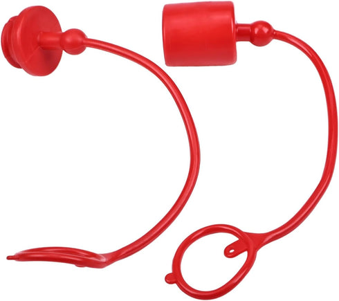 3/4'' ISO-A 5675 7241 AG Hydraulic Coupler Male Female Dust Cap and Plug Cover Kit Compatible with Hydraulic Quick Connect Coupling Red Cap Retention Ring Attached to Hose