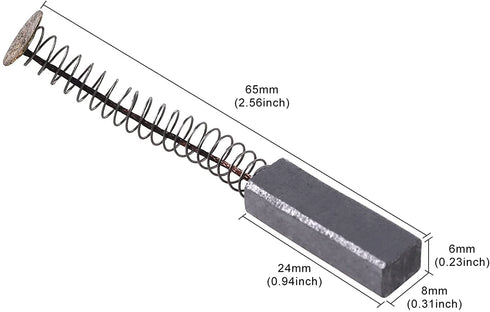 8 Pcs Carbon Brushes with Wire Leads and Brush Springs, 24mm x 8mm x 6 mm for Generic Electric Motor