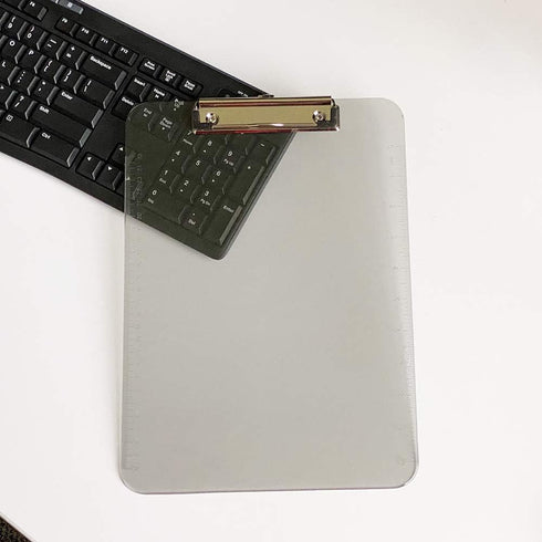 JAM PAPER Plastic Clipboards, Letter Size (9 x 12.5), Smoke Grey, Clip Board Sold Individually