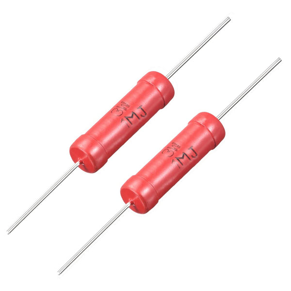 uxcell 3W Power Rating 1M Ohm High Voltage Glass Glaze Electric Film Resistor, 2 Pcs