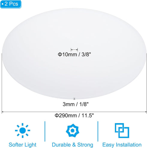 2 Pack 11.5" 3/8" 12-14" PATIKIL Lampshade Diffuser, Diameter with Center Hole Round Diffuser for Drum Lampshades