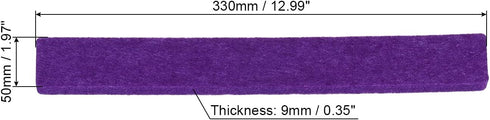 PATIKIL 4 Pack Felt Bulletin Board Bar Strip, Self Adhesive Wall Pin Board with Push Pins for Home Office Decor, Purple