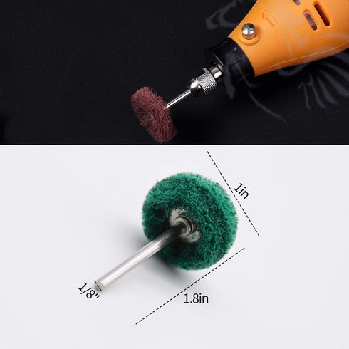 Abrasive Wheel, 100pcs 1" Buffing Polishing Wheels, Metal Polishing Compound for Rotary Tools, 1/8"(3mm) Shank, 120