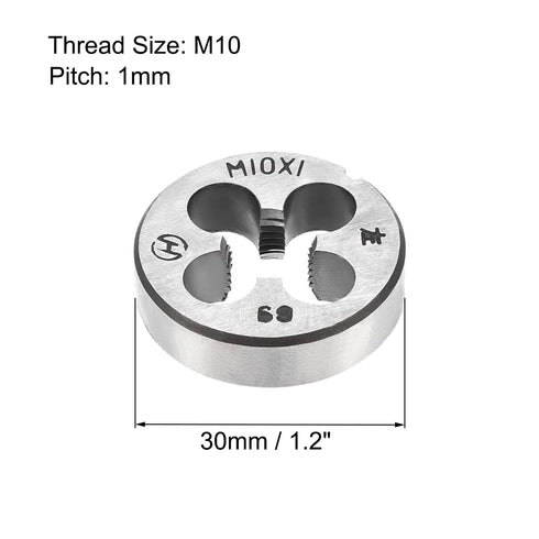 uxcell M10 X 1 Metric Round Die, Machine Thread Left Hand Threading Die, Alloy Tool Steel Screw Thread Cutting Die
