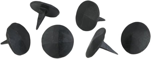 A29 Set of 6 Iron Clavos Decorative Nails, Round Pyramid Decorative Bolt Heads, Natural Black Iron Finish