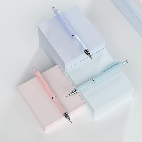 Nicpro 3PCS Pastel Mechanical Pencil Set, 0.5mm with 6 Tubes HB Lead, 3 Erasers, 9 Refills & Case, Aesthetic Supplies