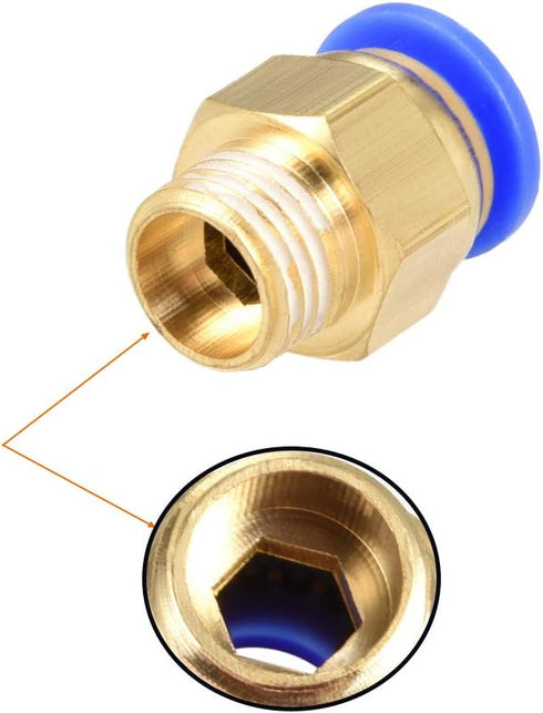 uxcell Straight Pneumatic Push to Quick Connect Fittings G1/4 Male x 10mm Tube OD, 10pcs