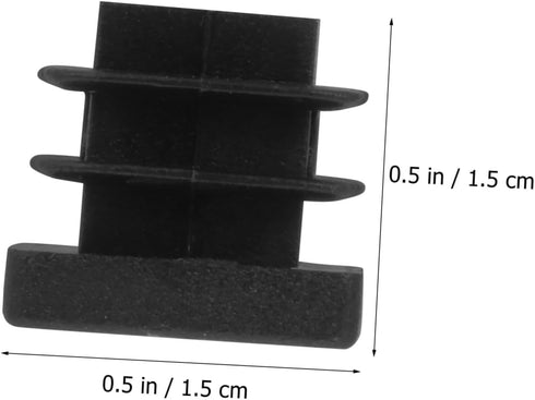 30pcs 15x15mm Black Square Furniture Leg Plugs Tube Bungs End Caps for Chair Glide Inserts and Table Leg Protectors