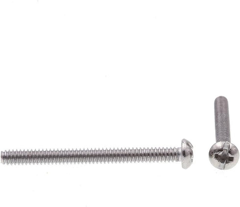 Prime-Line 9003303 Round Head Machine Screw, Slotted/Phillips Combo, #6-32 X 1-1/2 in, Stainless Steel, Pack of 100