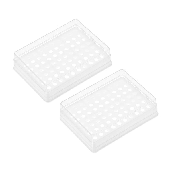 uxcell Centrifuge Tube Rack Storage Box 70-Well Polypropylene Holder for 0.2ml Micro Tubes, Samples (5mm Hole Dia, 2Pcs)