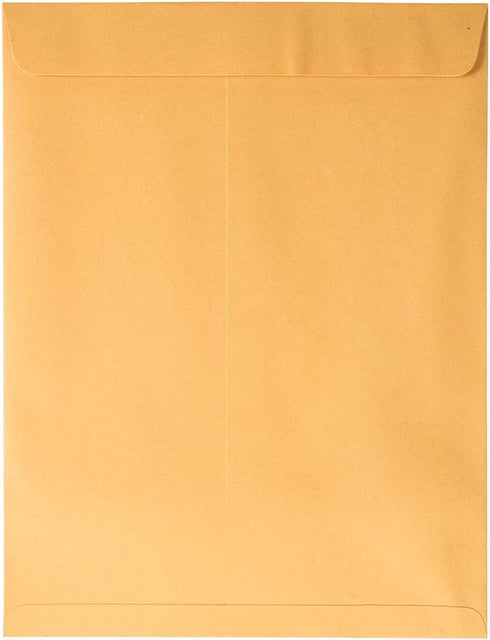 JAM PAPER 10 x 13 Open End Premium Envelopes with Peel and Seal Closure - Brown Kraft Manila, 50/Pack