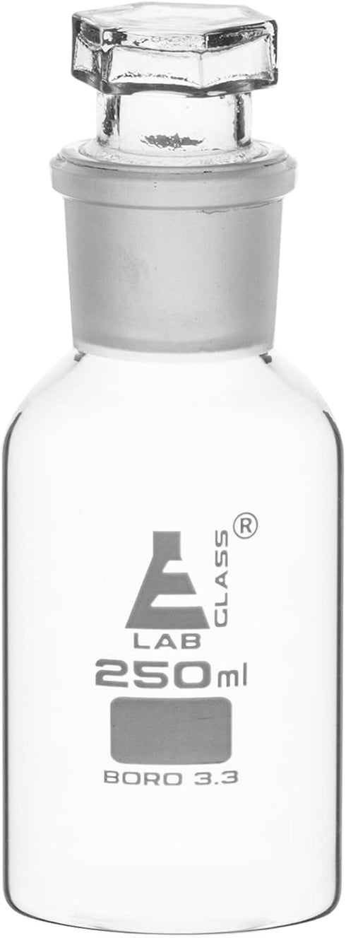 EISCO 250ml Reagent Glass Bottle - Wide Mouth with Stopper