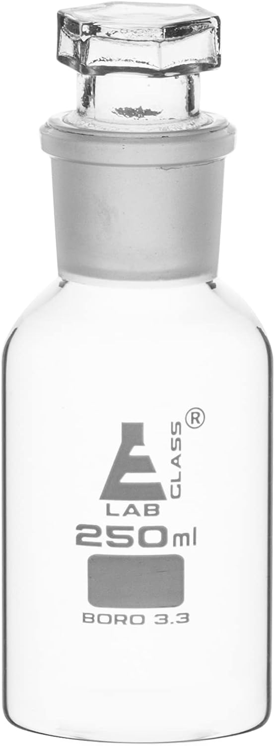EISCO 250ml Reagent Glass Bottle - Wide Mouth with Stopper