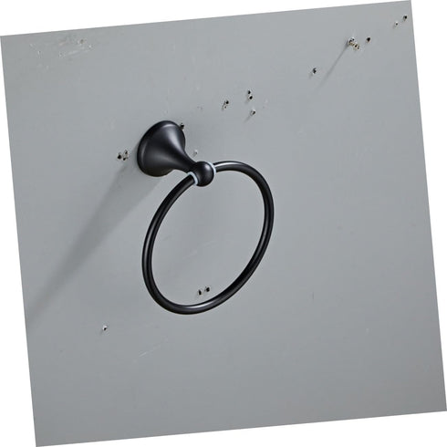 LIFKOME 4-Piece Set Bathroom Towel Rack Zinc Alloy and Stainless Steel Wall-Mounted Towel Holder Hooks Black Finish