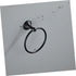LIFKOME 4-Piece Set Bathroom Towel Rack Zinc Alloy and Stainless Steel Wall-Mounted Towel Holder Hooks Black Finish