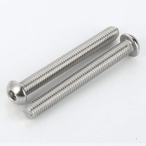 M8-1.25 x 70mm Button Head Socket Cap Screws Bolts, Stainless Steel 18-8 (304), Bright Finish, Quantity 10