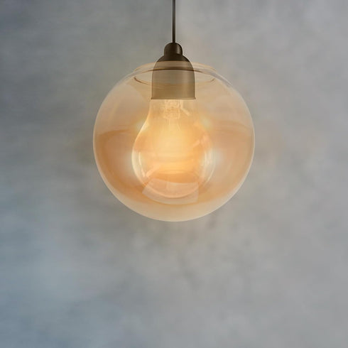 5.11 Inch Luxshiny Globe Glass Lamp Shade Clear Replacement for Pendant Light Fixtures Decorative Round Lampshade