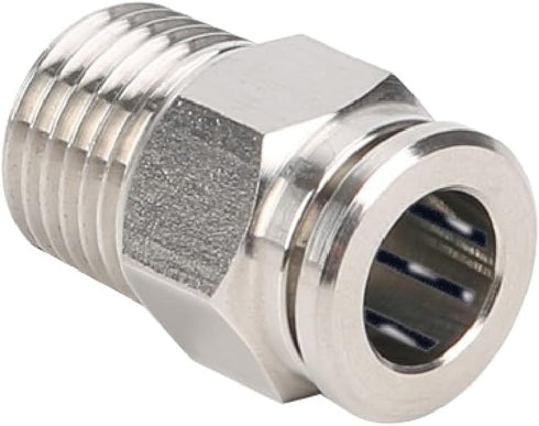 Beduan Pneumatic BPC Nickel-Plated Brass Push to Connect Air Fitting, 1/4" Tube OD x 3/8" NPT Male