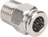 Beduan Pneumatic BPC Nickel-Plated Brass Push to Connect Air Fitting, 1/4" Tube OD x 3/8" NPT Male