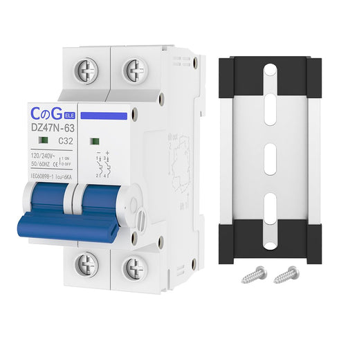 AC Miniature Circuit Breaker, CGELE 32 Amp 2 Pole 120/240V Solar AC