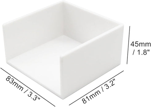 NatSumeBasics White Sticky Note Holder, 3x3 Inch Self Stick Notes Cube Dispenser for Office Home School