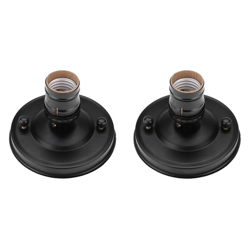 2pcs E26/E27 Vintage Industrial Ceiling Light Socket, Metal Close to Ceiling Fixture