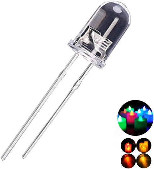 Vrabocry 100 3mm 3V 20mA 29mm Bulb pcs Warm White LED Diode Lights Clear Round Transparent DC Long Lead Lighting Lamps