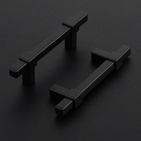 3 Pack Black Cabinet Handles - 3" Hole Center Cabinet Pulls Matte Black Drawer Pulls Cabinet Hardware Kitchen Handles for Cabinets