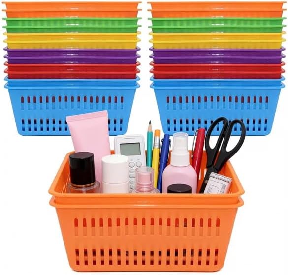 Odowalker 36 Pack Mini Storage Baskets Bins, Colorful Crayon Pencil Container Storage Trays,
