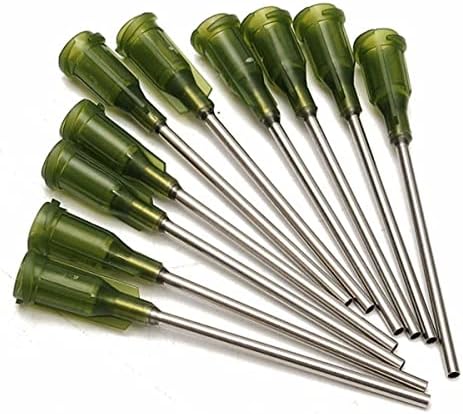 Industrial Dispensing Needles, Luer Lock 14 Ga x 1 Inch Length, Blunt Tip, Pack of 10