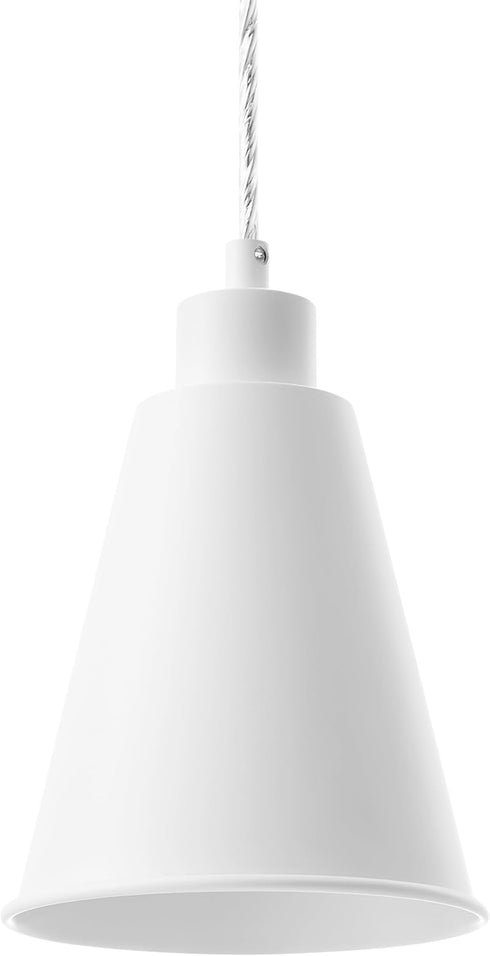Aspen Creative 61180-23-1 1 6" 6-1/2"H Adjustable Light Indoor Pendant, Alabaster White Finish, W x