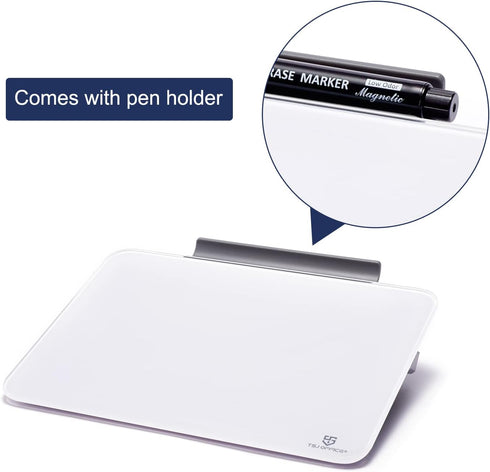 Small Desktop Glass Dry-Erase Whiteboard, 8 x 6 Inches, Tabletop Easel Whiteboard with Stand for Artist and Teacher