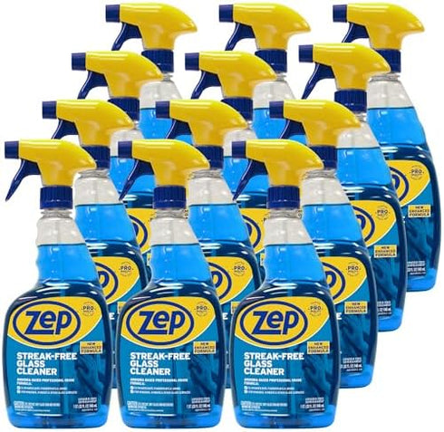 32 Oz 12) ZU112032- Zep Streak-Free Glass Cleaner - (Case of Professional Grade Formula that Cleans Dirt, Fingerprints