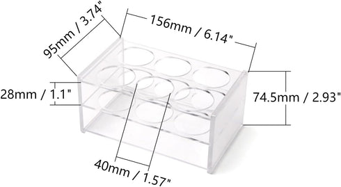 Othmro 2Pcs 40mm Clear Test Tube Racks - 6 Positions for Laboratory and Party Favors